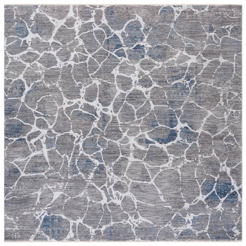 SAFAVIEH Finley Argita Modern Abstract Rug - 6'7" Square - Grey/Blue