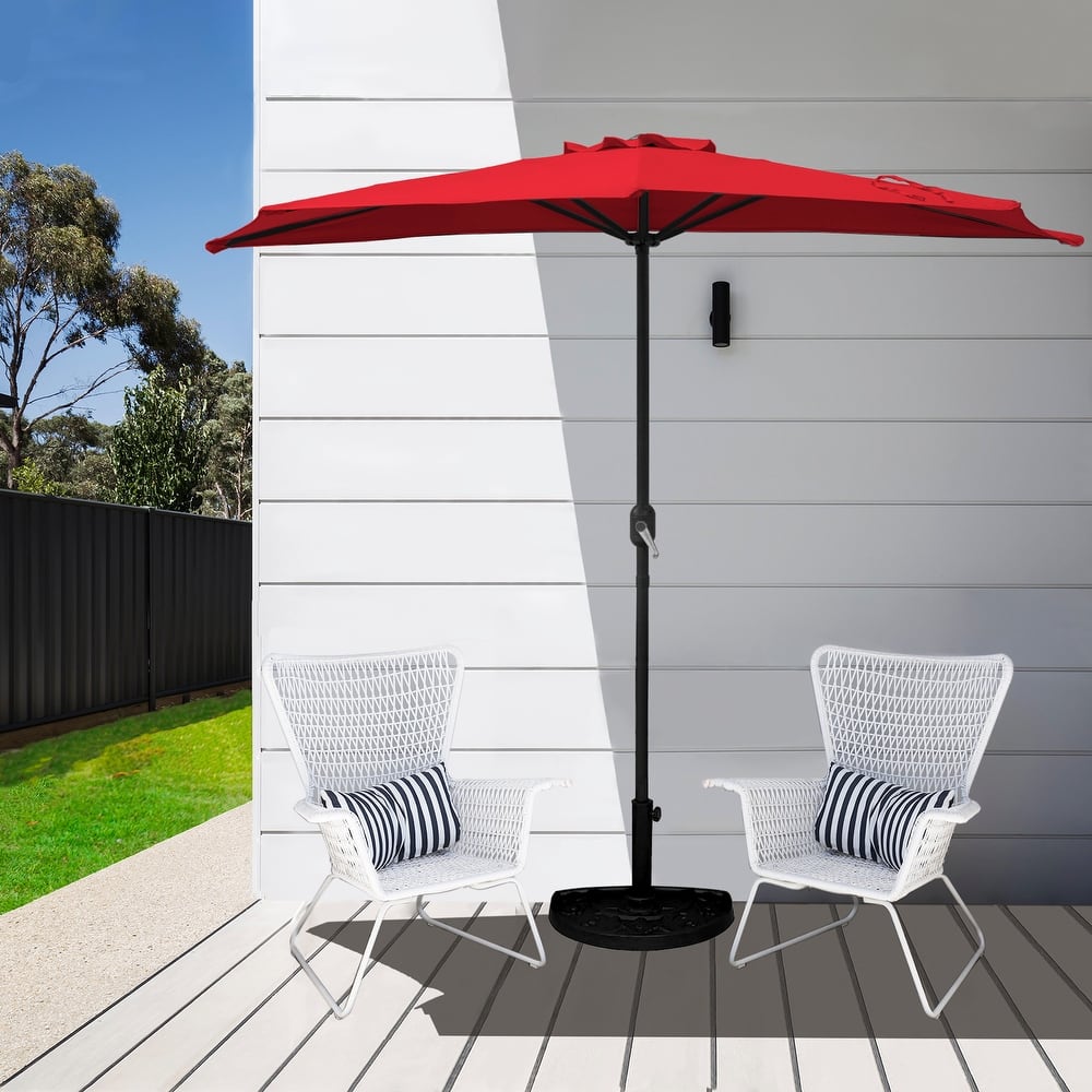 Merritt 9 Ft Half Market Umbrella Included Base