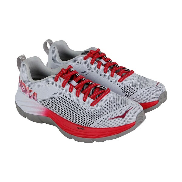 Shop Hoka One One Mach Womens Gray Textile Athletic Lace Up Training