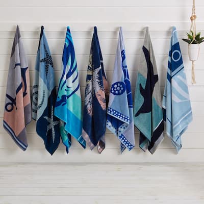 Great Bay Home Cotton Printed Beach Towel
