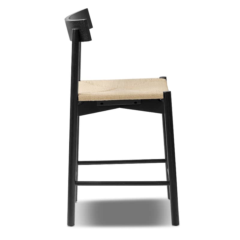 Poly & Bark Hamm Counter Stool - Solid Wood Frame with Woven Rope Seat