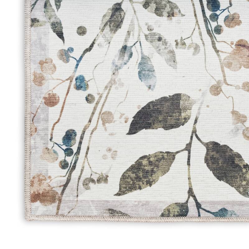 Nourison Washables Indoor Multicolored Floral Area Rug