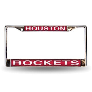 NBA Houston Rockets Red Laser Chrome Acrylic License Plate Wall Frame ...