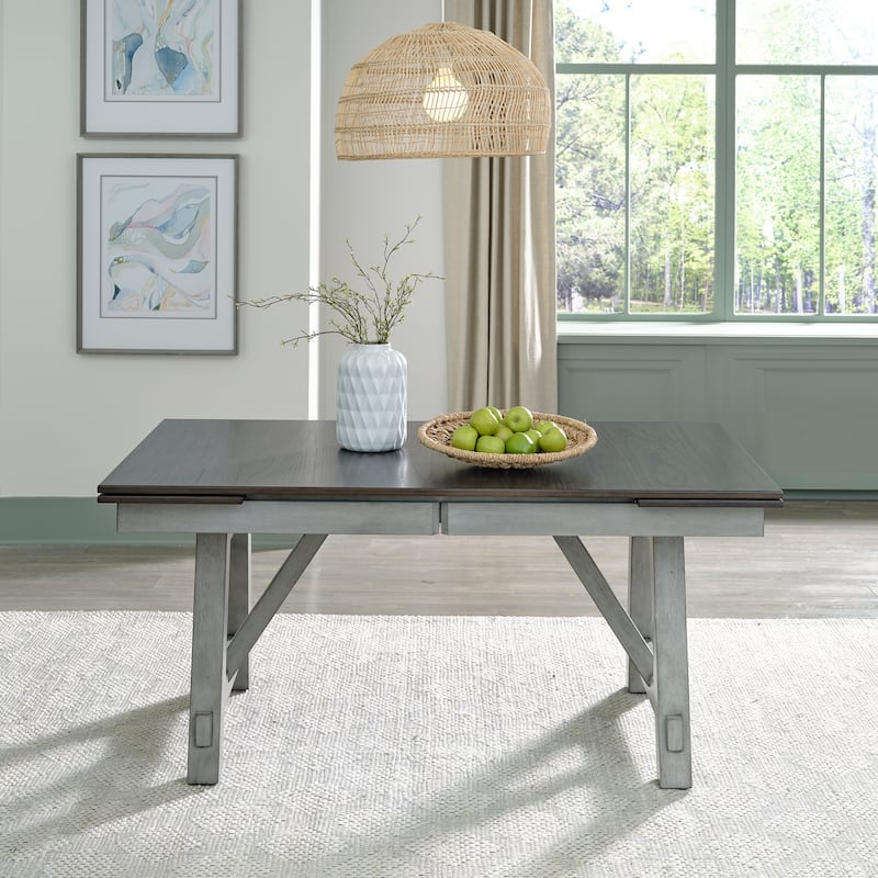 Newport Smokey Grey 6 Piece Trestle Table Set