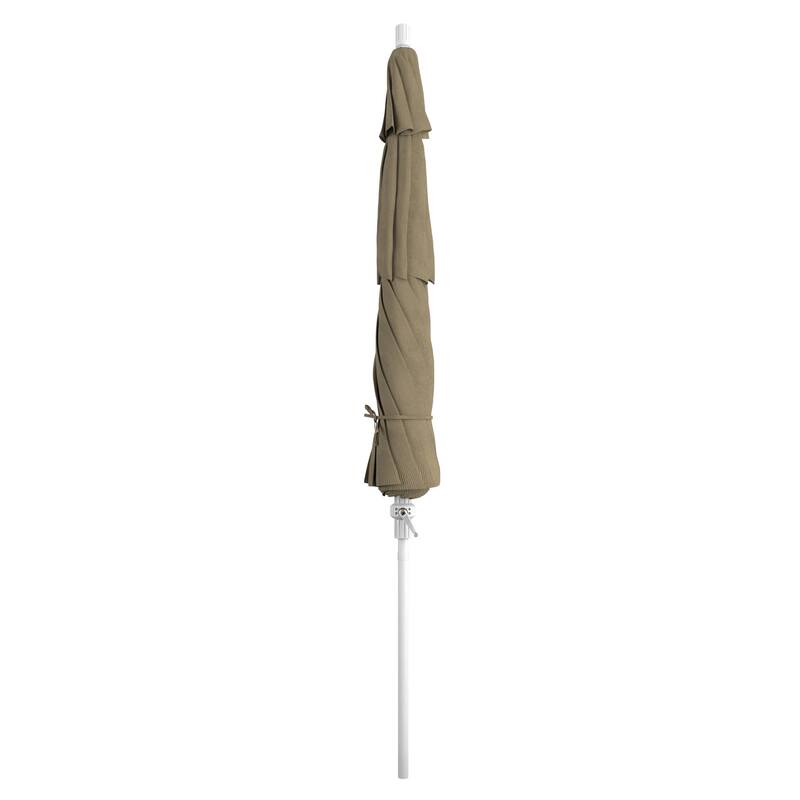 California Umbrella 11' Rd. Aluminum Market Umbrella, Crank Lift, Collar Tilt, Dbl Wind Vent, White Finish, Olefin Fabric