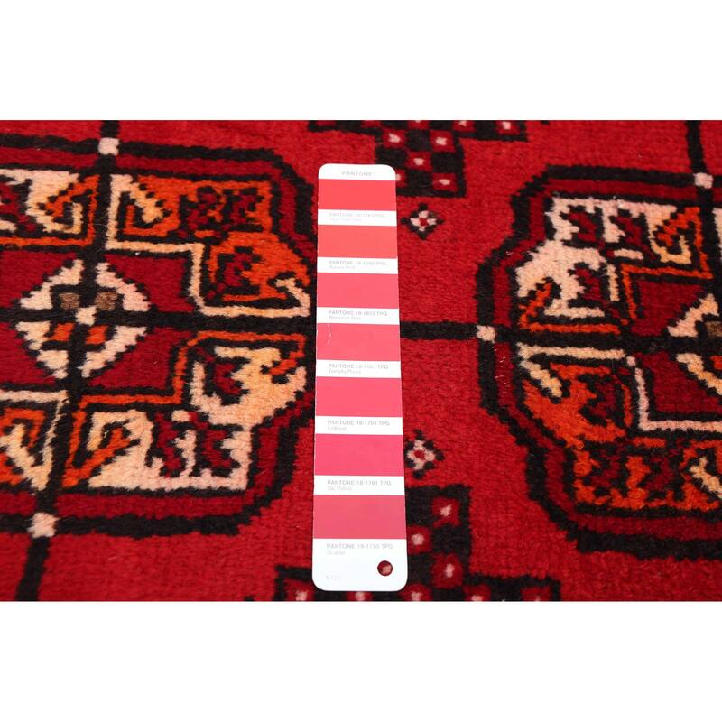 ECARPETGALLERY Hand-knotted Teimani Red Wool Rug - 4'2 x 6'4