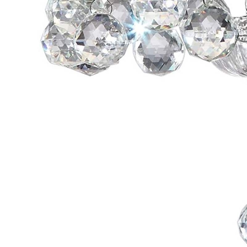 Chic Silver Ceiling Lamp with Crystal Accents and Silver Shade - 19" x 20" x 20"