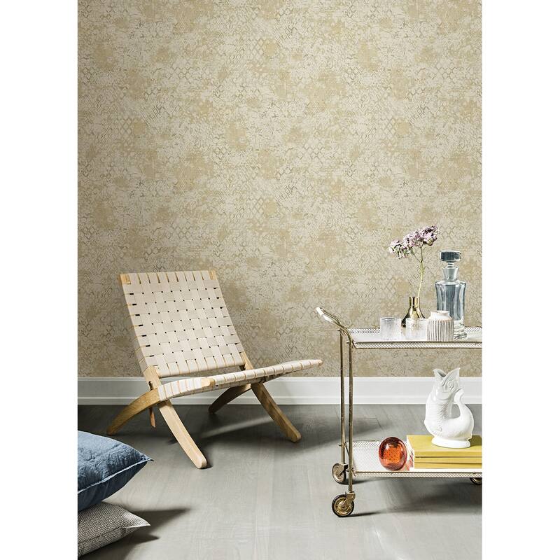 A-Street Prints Zilarra Taupe Abstract Snakeskin Wallpaper