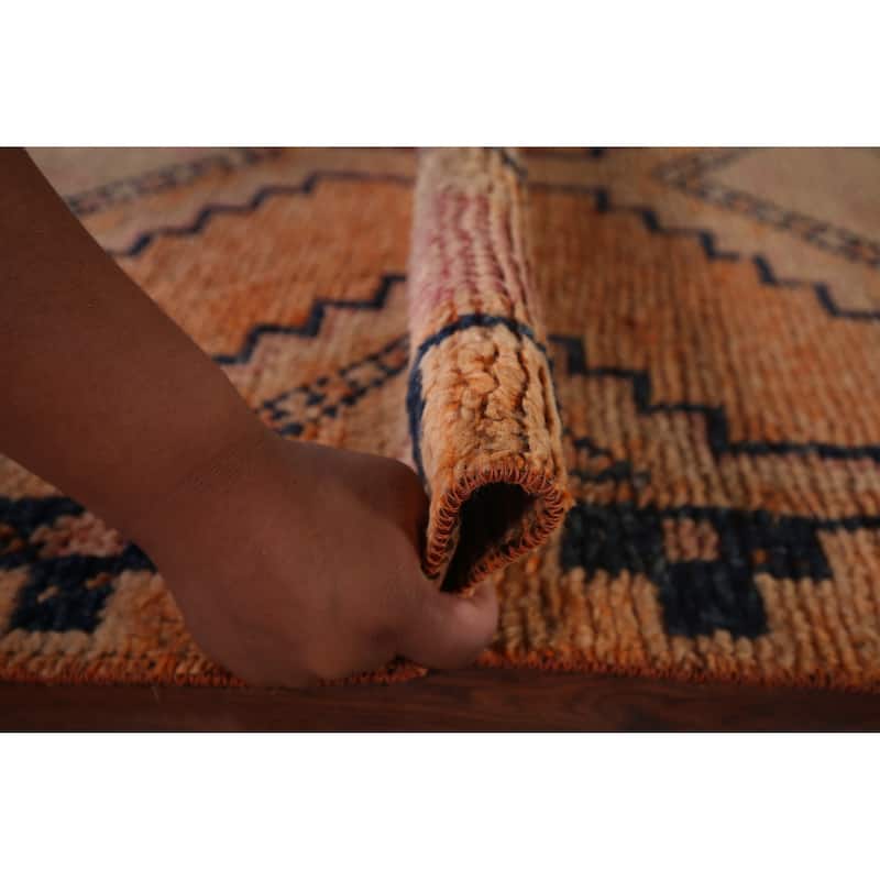 Transitional Oushak Vintage Runner Rug Handmade Foyer Wool Carpet - 3'2"x 10'9"