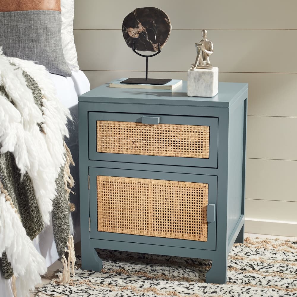 SAFAVIEH Zhane Coastal 1-Drawer 1-Door Nightstand