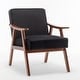 preview thumbnail 69 of 83, Homy Casa Mid-Century Modern Accent Chair, Solid Wood Frame, Extra-Thick Backrest, Wingback Lounge Chair Indoor Black - Velvet