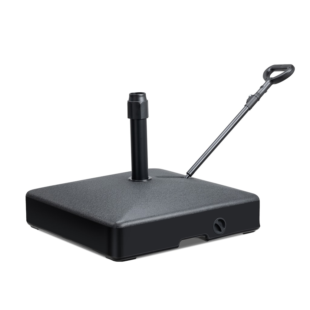 Aoodor Patio Umbrella Base Heavy Duty with Wheels and Pull Rod - Black