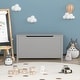 preview thumbnail 8 of 38, Kids Wooden Toy Box Storage with Safety Hinged Lid