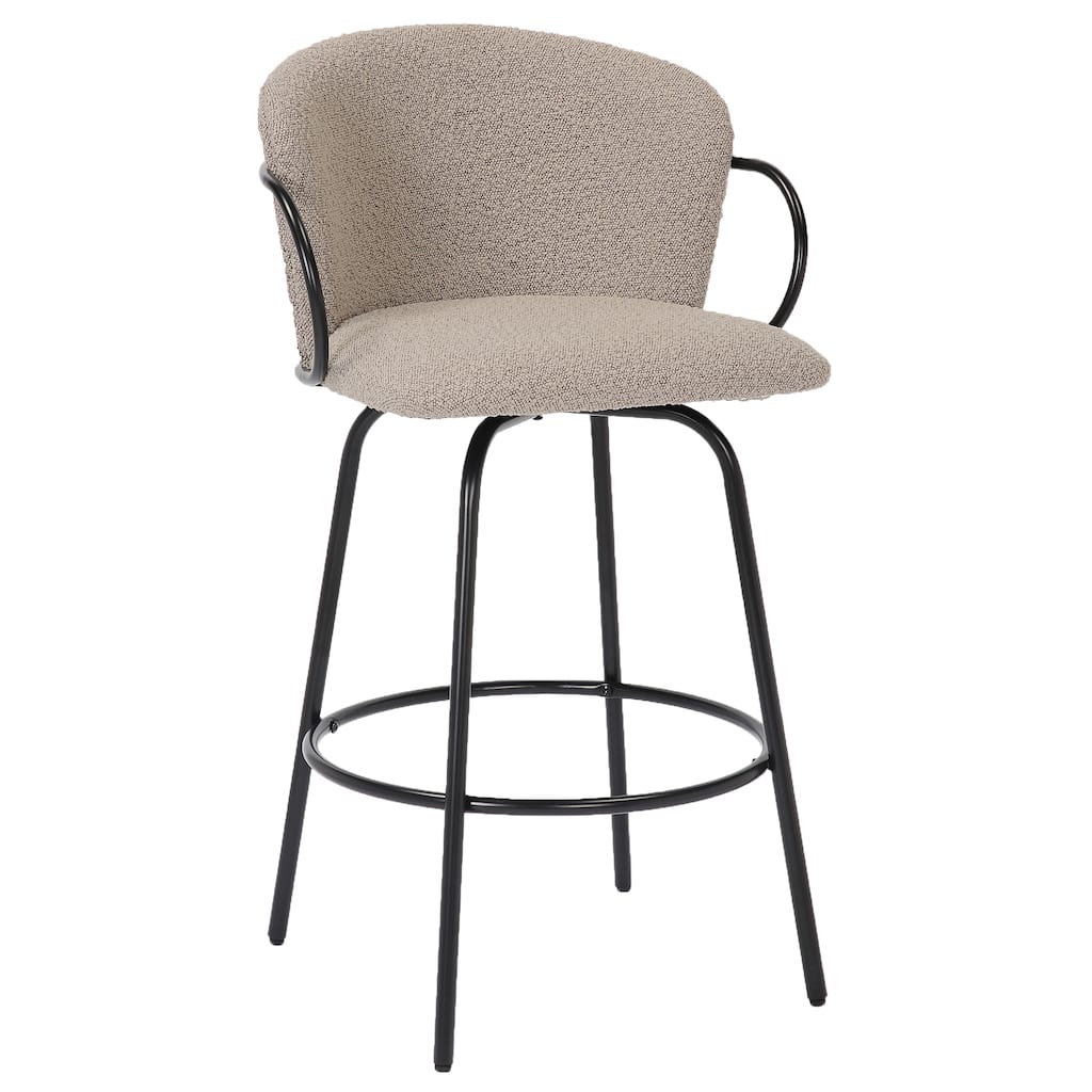Modern Fabric & Metal 26" Counter Stool w/Swivel, Set of 4