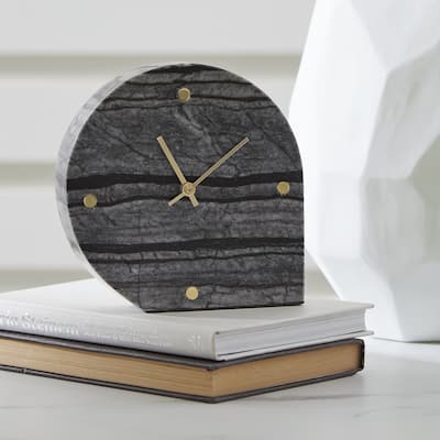 Signature Design by Ashley Janmour Black Table Clock (Set of 2) - 5.88" W x 1.63" D x 6" H