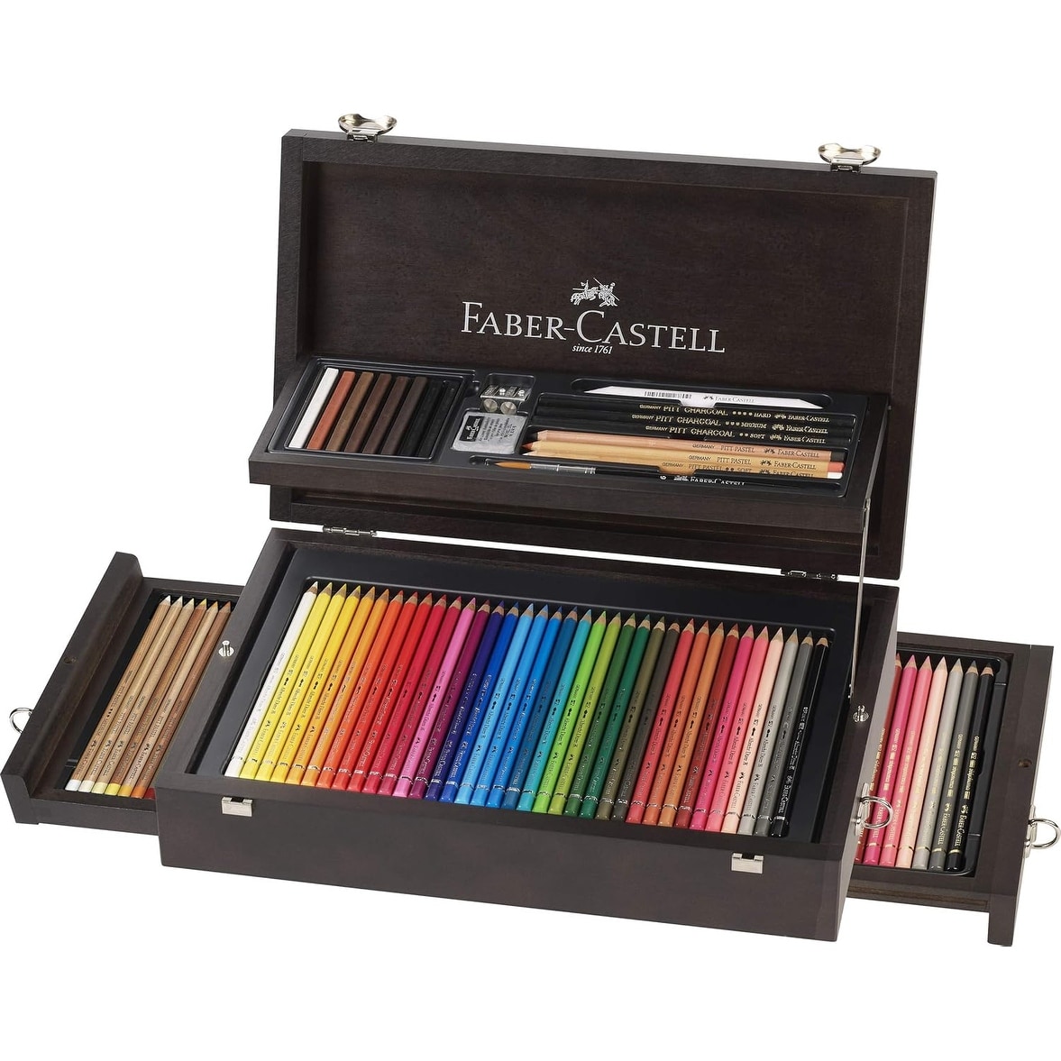 Faber-Castell Art & Graphic 125 PCS Pencils Collection, Wood Case, Multicolored