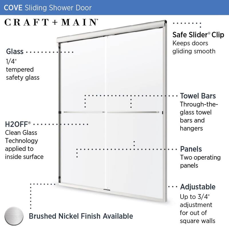 CRAFT + MAIN CVSS5870-CL Cove 70" High x 58" Wide Sliding Framed