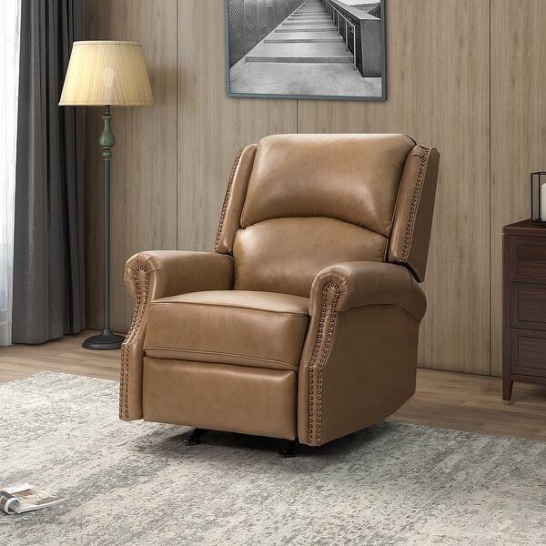 Ilario 32.67'' Wide Genuine Leather Manual Rocker Recliner On Sale