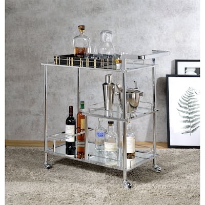 CTEX Rectangular Serving Cart with 3 Tier Shelf , Kitchen Cart for Kitchen, Party, Dining Room and Living Room