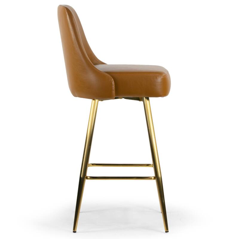 Set of 2 Auren Upholstered Stool with Golden Legs