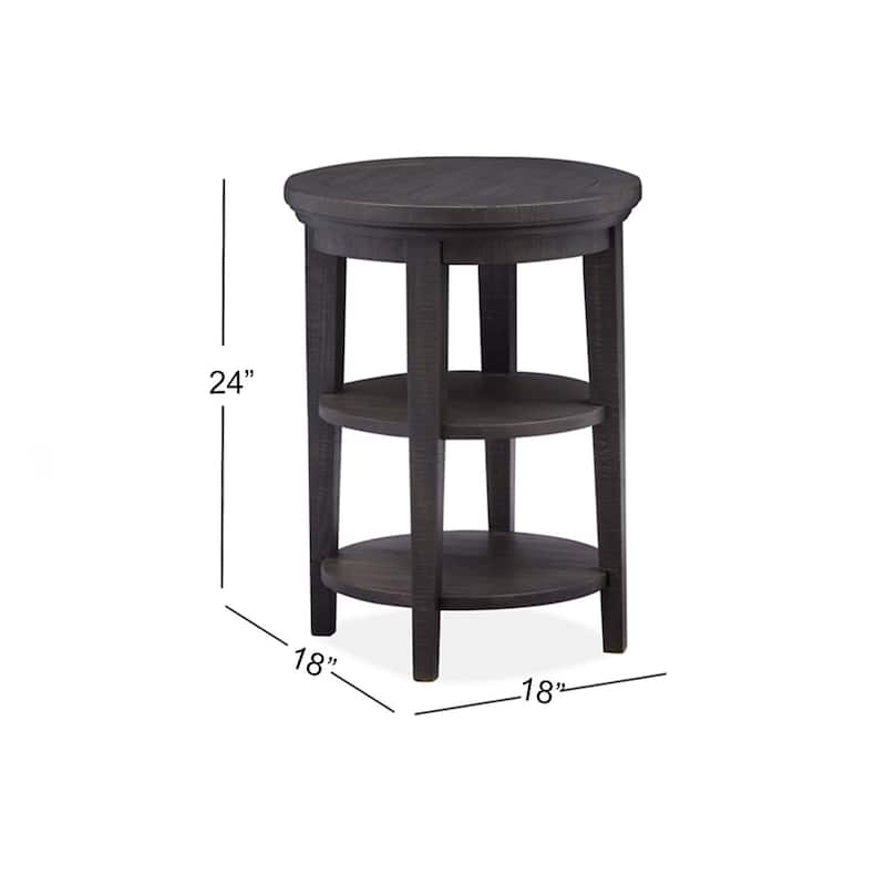 Magnussen Home Westley Falls Graphite Round Accent End Table - 18''W x 18''D x 24''H