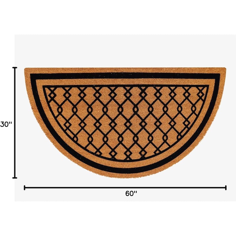 A1HC Natural Coir Flock Door Mat for Front Door, Anti-Shed Treated Doormat