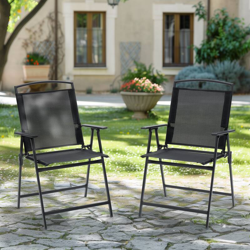 Pellebant Patio Portable Folding Chairs Outdoor Dining Chairs