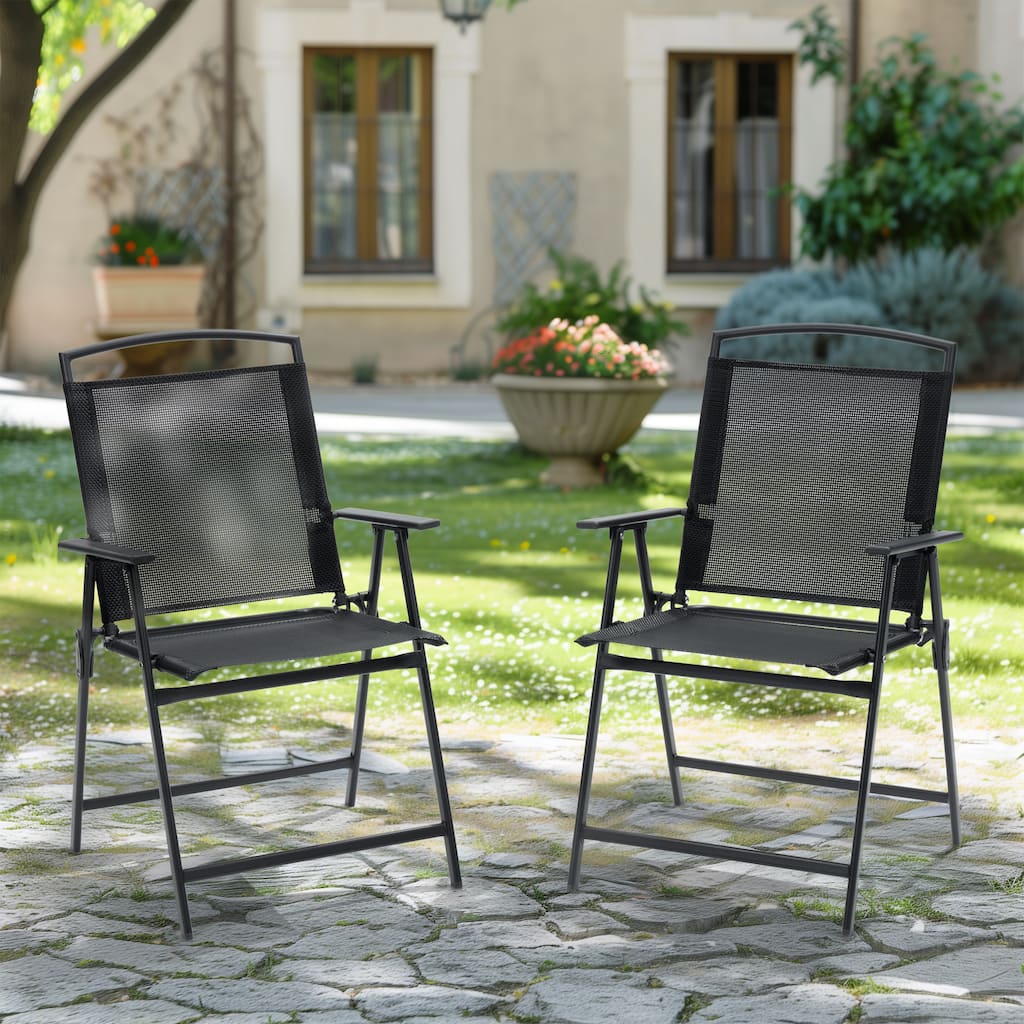 Pellebant Patio Portable Folding Chairs Outdoor Dining Chairs