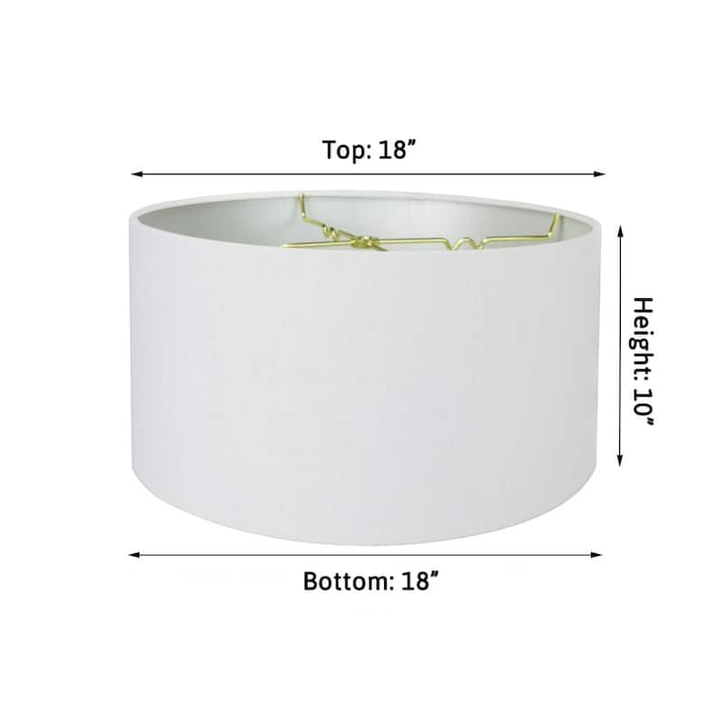 White Linen Shallow Drum Premiere Lampshade 18x18x10