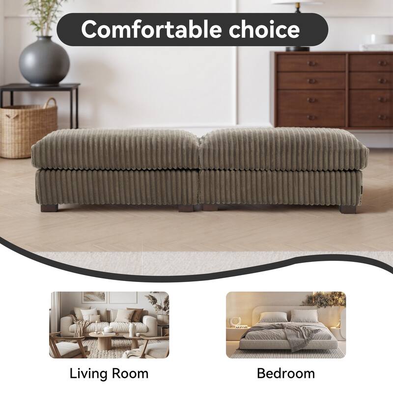 Fauxfur Ottoman Bench