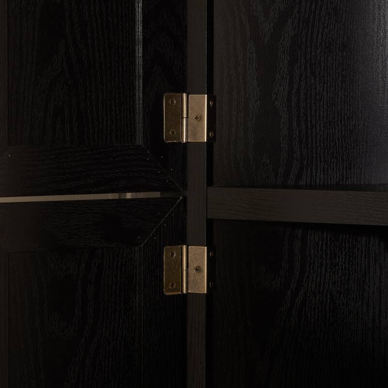 GDF Studio - Farmhouse Corner Cabinet Tall 4-Tier Storage Pantry with 8 Doors.