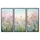preview thumbnail 15 of 18, Designart "Wild Flowers Meadows" Flower Field Framed Art Set of 3 - Traditional Wall Art Set Purple Wall Decor 3 Pieces