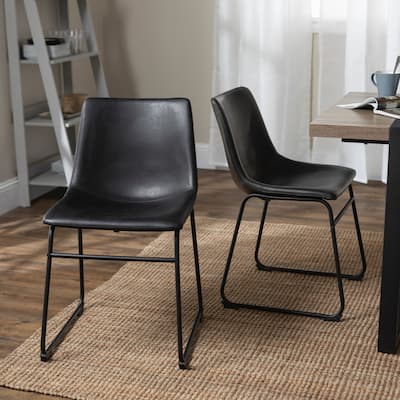 DISCO Carbon Loft Prusiner Faux Leather Dining Chair, Set of 2