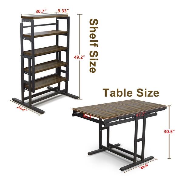 Dining Table Multifunctional Solid Wood Folding Conversion Table ...