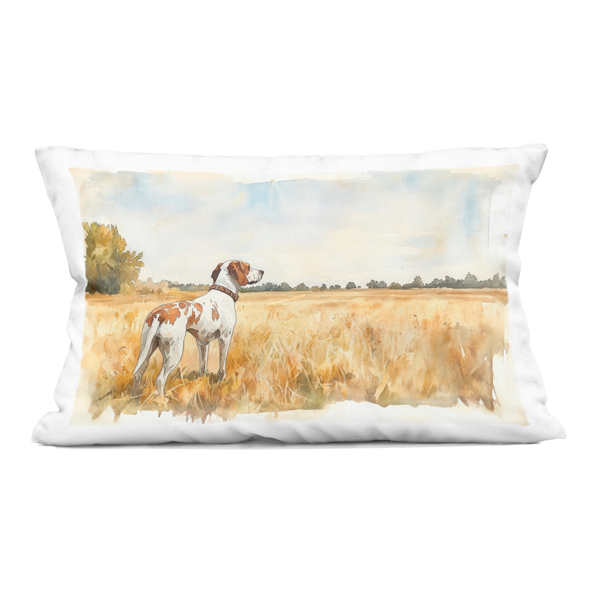 Stupell Bird Dog in Open Meadow Decorative Printed Throw Pillow Design by Petal Prints Design
