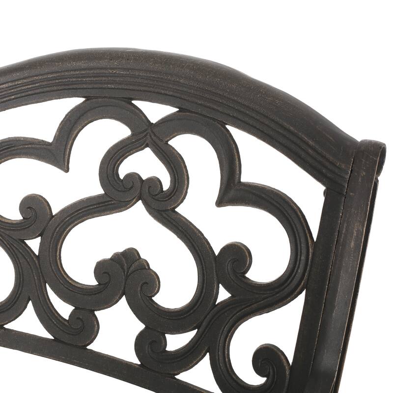 Abigal Outdoor Copper Cast Cast Aluminum Rustic Dining Collection by Christopher Knight Home