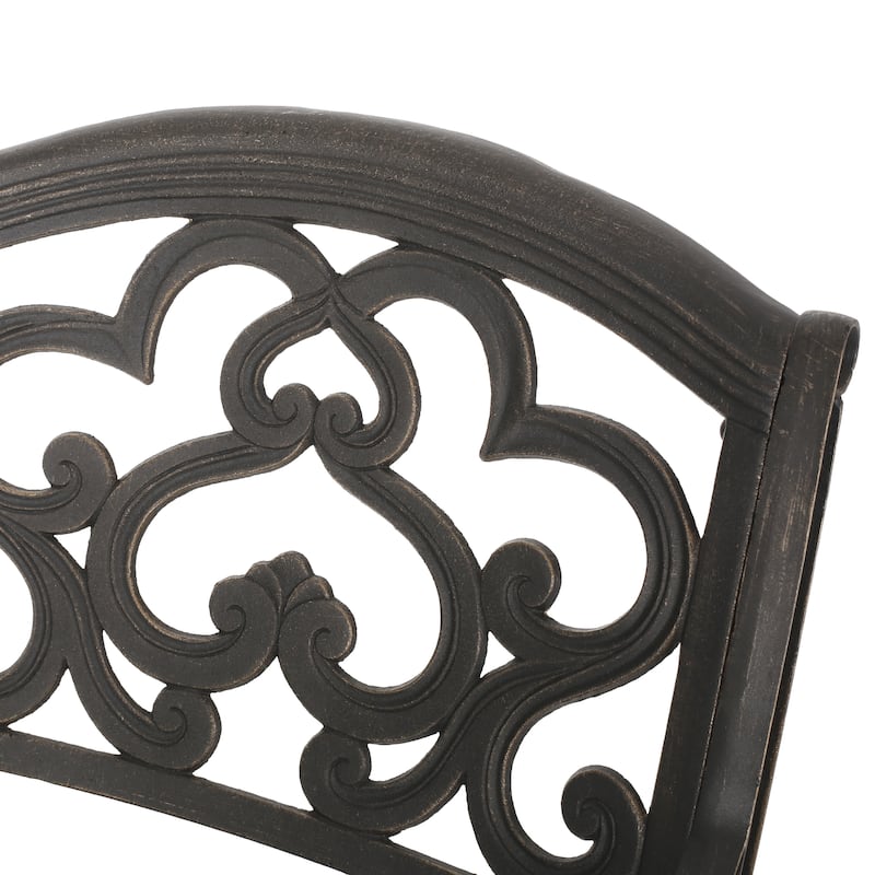 Austin Outdoor 7-piece Cast Aluminum Rectangle Dining Set by Christopher Knight Home