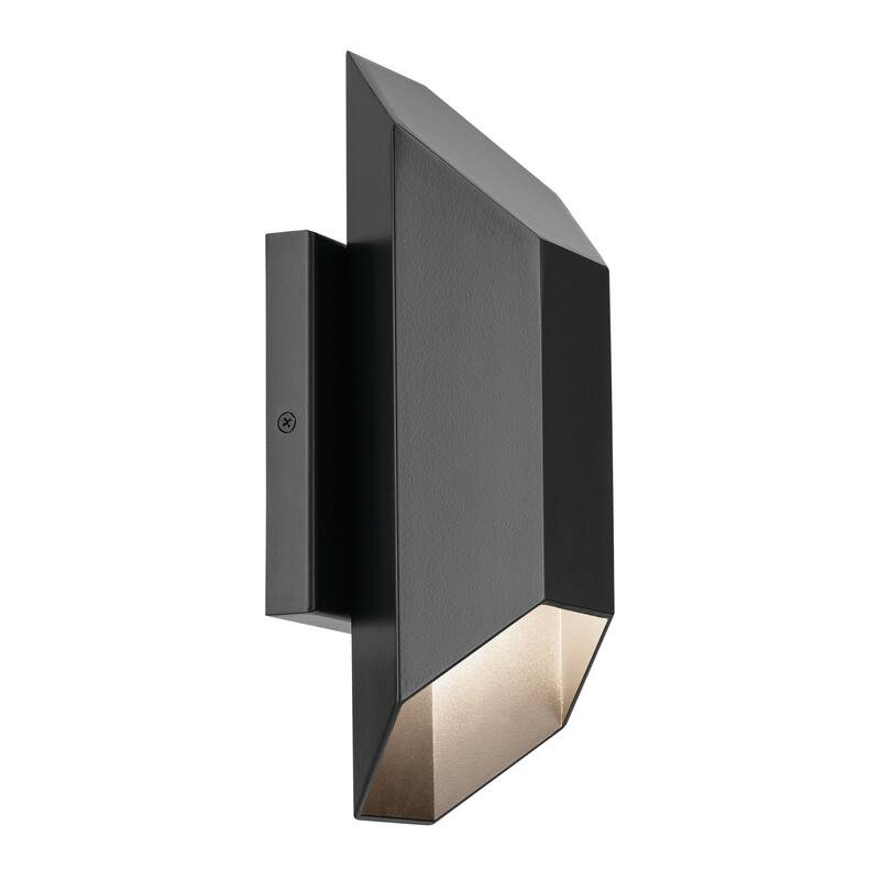 Kichler Lighting Estella 1Light Integrated LED Black Outdoor Wall Sconce 12 Bed Bath