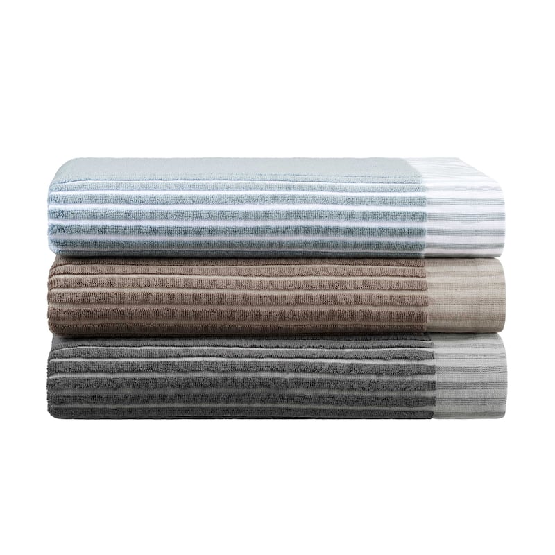 Martex Sculpted Stripe Tan Bath Towel