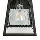 preview thumbnail 9 of 14, Modern Farmhouse 1-Light Black Outdoor Wall Sconce Water Ripple Glass Patio Lights - W 6.7" x H 11" x D 7.1"