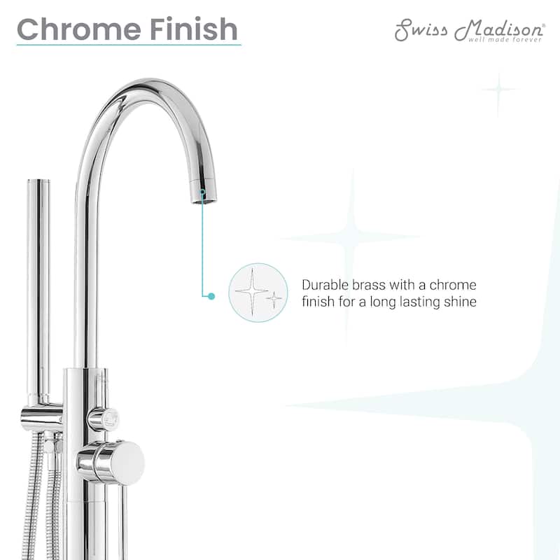 Ivy Freestanding Bathtub Faucet in Brushed Gold