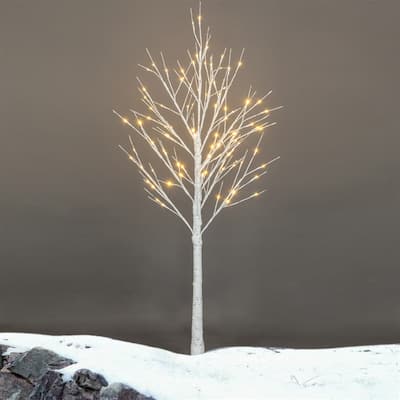 6FT White Snowflake Christmas Tree with 96 LED Lamp