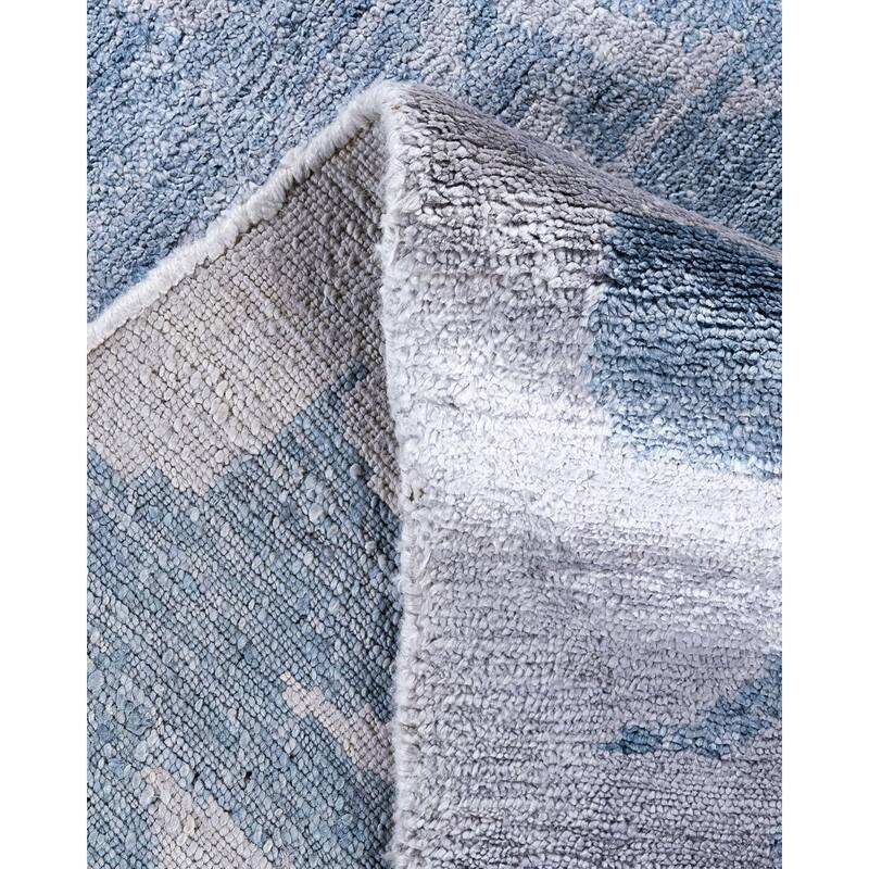 Modern One-of-a-Kind Hand-Knotted Area Rug, Gray - 8' 2" x 9' 10"