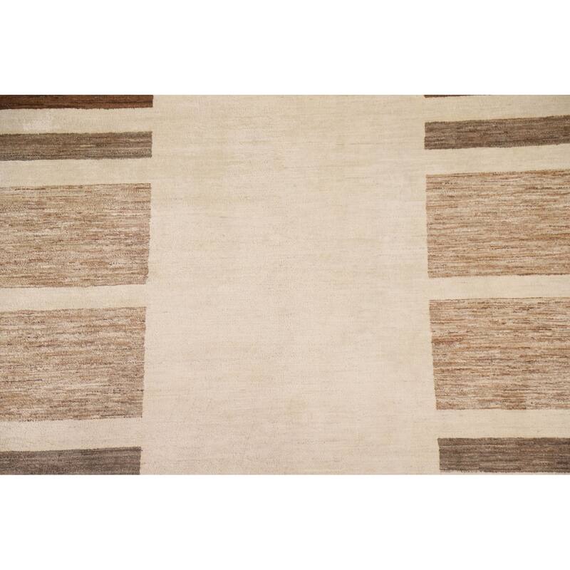 Geometric Gabbeh Kashkoli Area Rug Handmade Wool Carpet - 6'5" x 8'0"