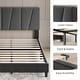 preview thumbnail 4 of 14, Grey Velvet Upholstered Platform Bed Frame with Wooden Slats
