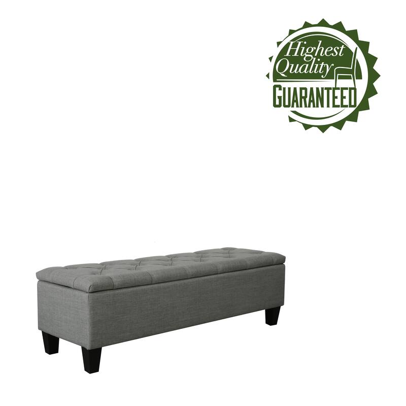 Porthos Home Vero Fabric Flip Top Button Tufted Storage Bench