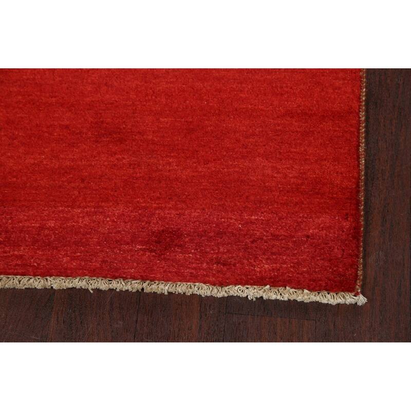 Striped Contemporary Gabbeh Kashkoli Oriental Wool Runner Rug Handmade - 2'7" x 12'8"