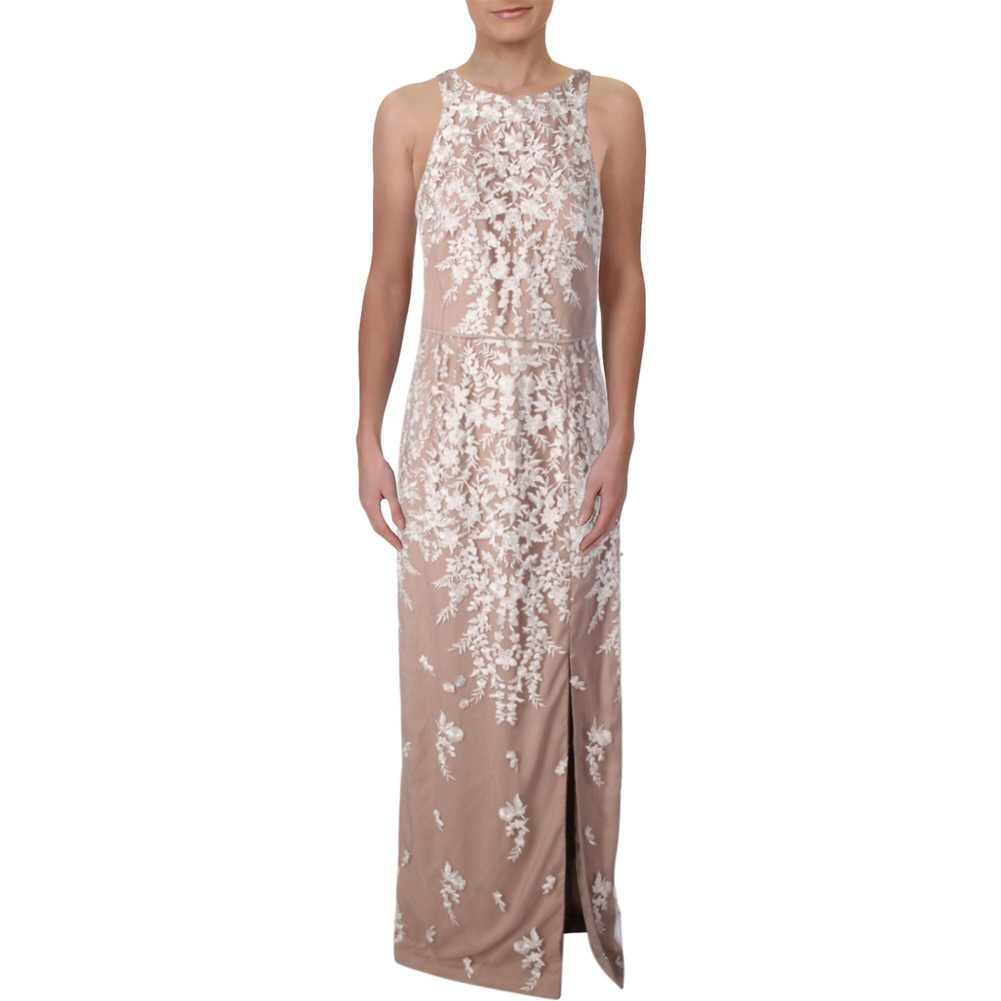 js collections floral embroidered gown