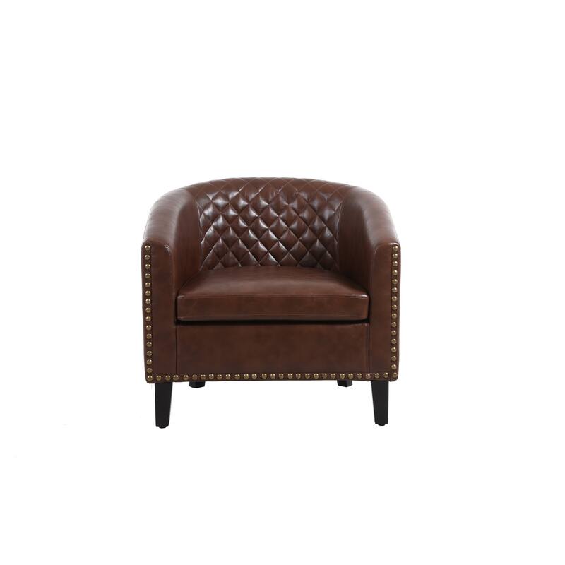 Club Chairs with nailheads and solid wood legs