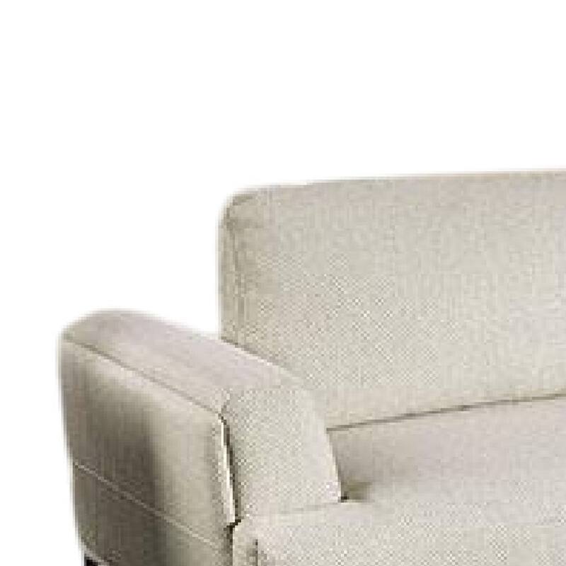 Batty L Sectional Chaise Sofa, Beige Chenille, 113 Inch, Adjustable
